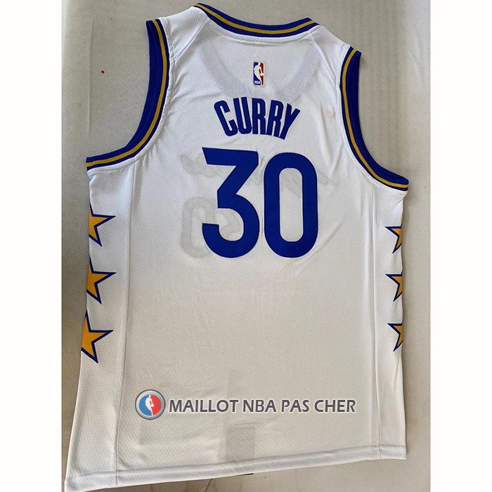 Maillot Golden State Warriors Stephen Curry NO 30 Champs Whitestars 2022-23 Blanc